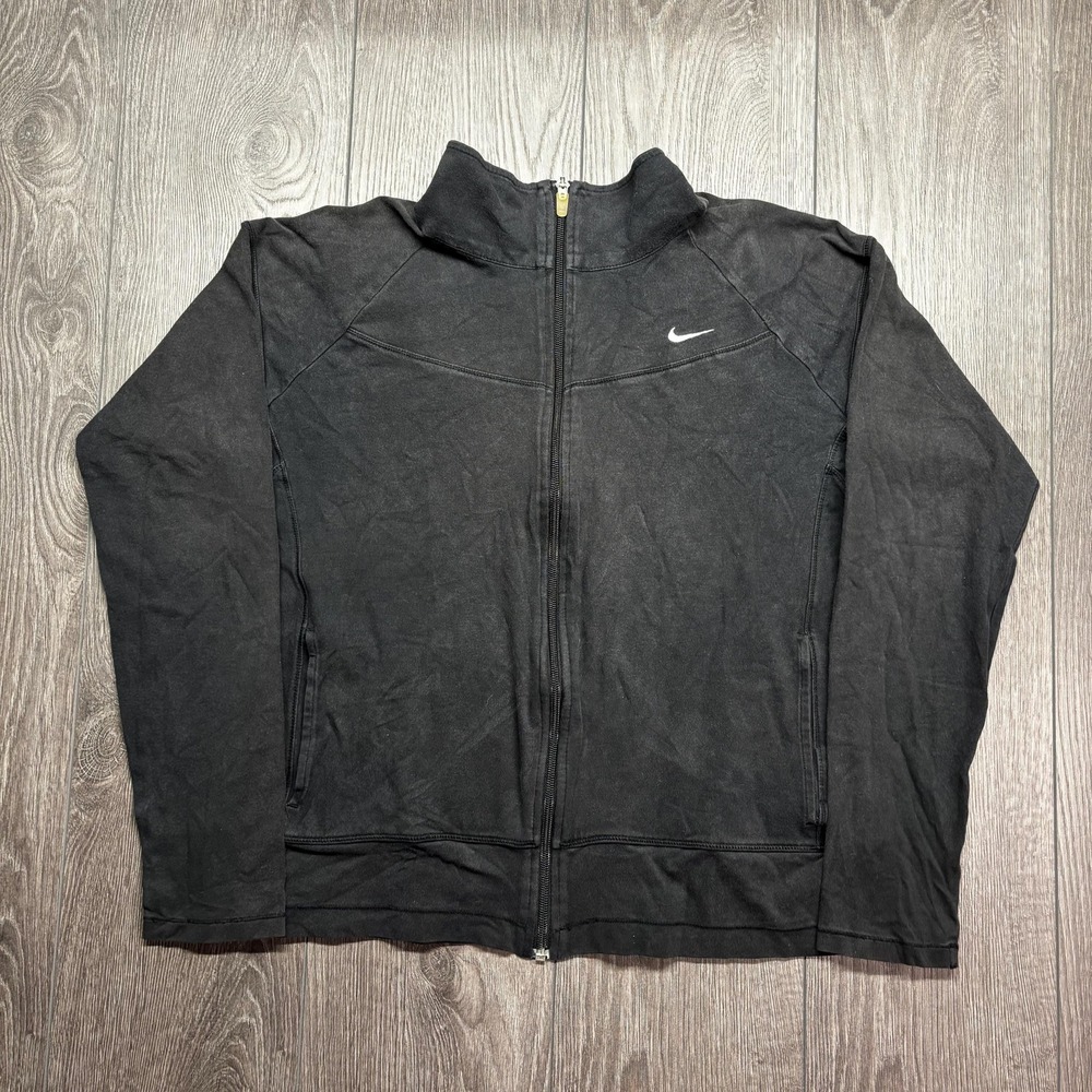 Vintage Nike Full Zip Black Light Jacket Small Y2k Streetwear Essential